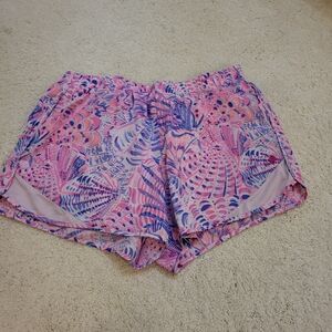 Lilly Pulitzer Vibrant Pink and Blue Athletic Shorts Size L